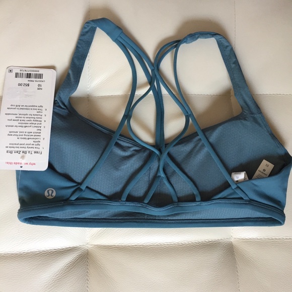 NWT PRSN BLUE LULULEMON FREE TO BE ZEN BRA - - 10 - Picture 2 of 6